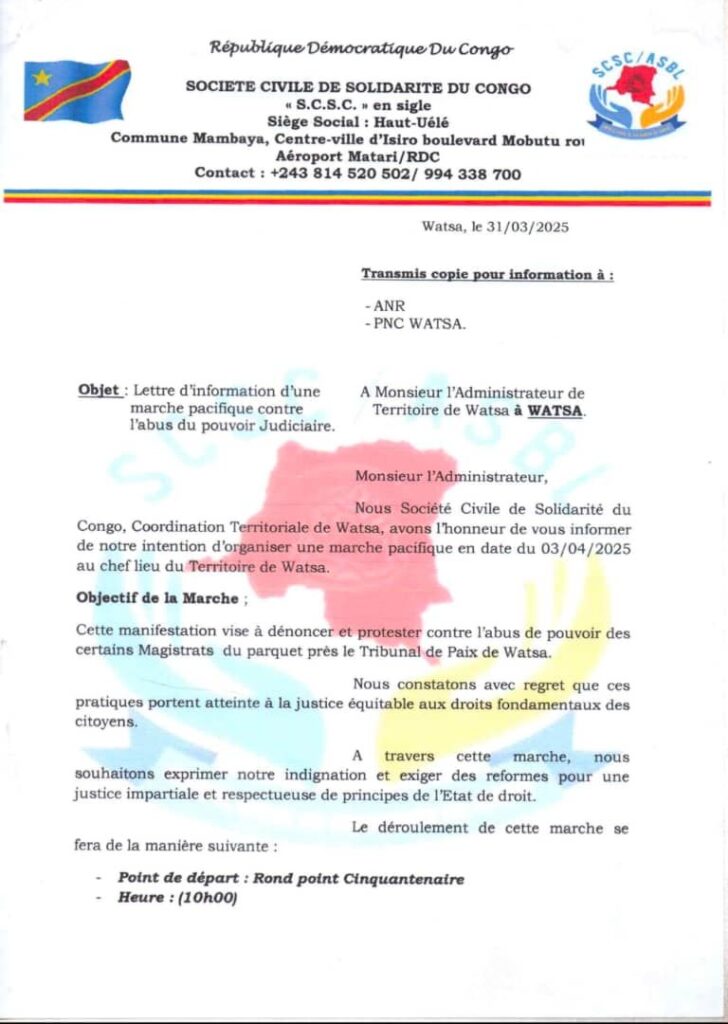 img-20250331-wa02057410470425073493389-728x1024 Watsa : la Société Civile de Solidarité du Congo annonce une marche pacifique pour dénoncer les dérives de la justice