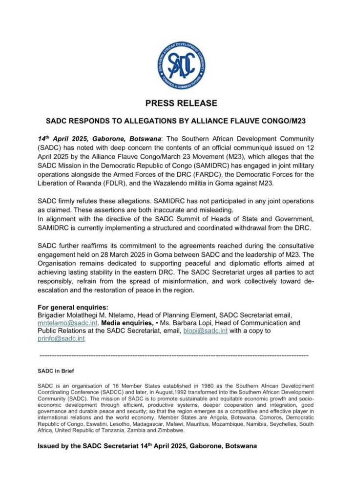 img-20250414-wa03395905118028370632055-725x1024 RDC: la SADC dément toute implication militaire aux côtés des FARDC et des Wazalendo contre le M23
