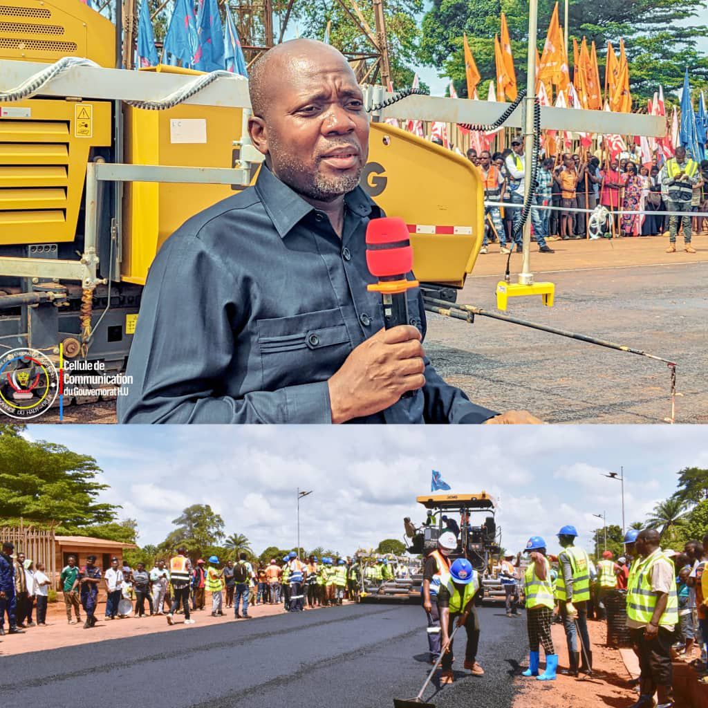 10000068853913106837168034254 Haut-Uele : le Gouverneur Jean Bakomito Gambu donne le coup d’envoi aux travaux d’asphaltage de la voirie urbaine d’Isiro