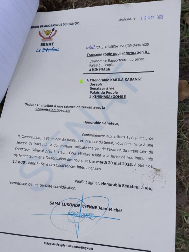 img-20250519-wa02887728674527330492743-768x1024 RDC : Joseph Kabila convoqué par le Sénat pour examiner la levée de ses immunités parlementaires