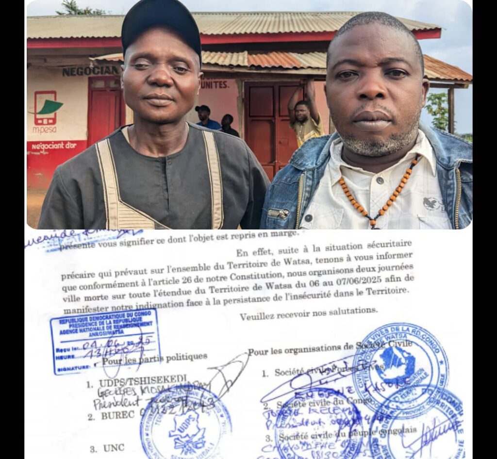 img-20250605-wa01244495633337648099747-1024x946 Watsa : deux journées "ville morte" décrétées dans le secteur de Gombari pour dénoncer l’insécurité