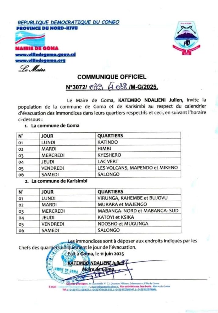 img-20250613-wa00017666281993998771635-715x1024 Goma : le Maire publie un calendrier officiel pour l’évacuation des déchets par quartiers.