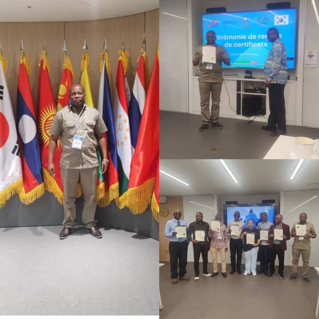 img-20250907-wa02764907124275713518354 Environnement : l'administrateur du territoire de Watsa, Magayi Missa Dieudonné, a été honoré en Corée du Sud pour son engagement écologique