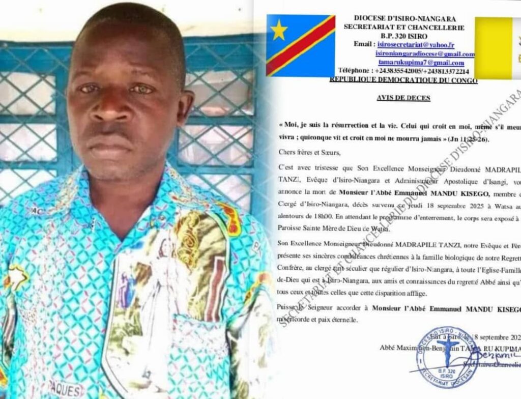 img-20250919-wa00034909666110084566450-1024x784 Isiro-Niangara : le diocèse pleure l’Abbé Emmanuel Mandu Kisego, victime d’un tragique accident de circulation