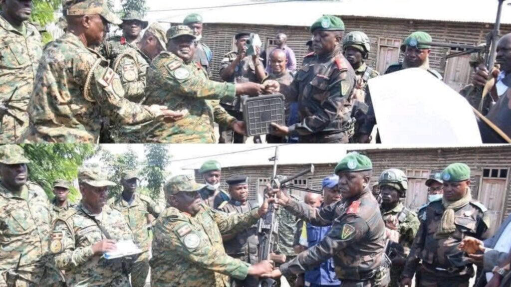 incollage_20251017_0602361948941255976761345298-1024x576 L’UPDF restitue des matériels militaire saisi aux FARDC après un accrochage sur le lac Édouard