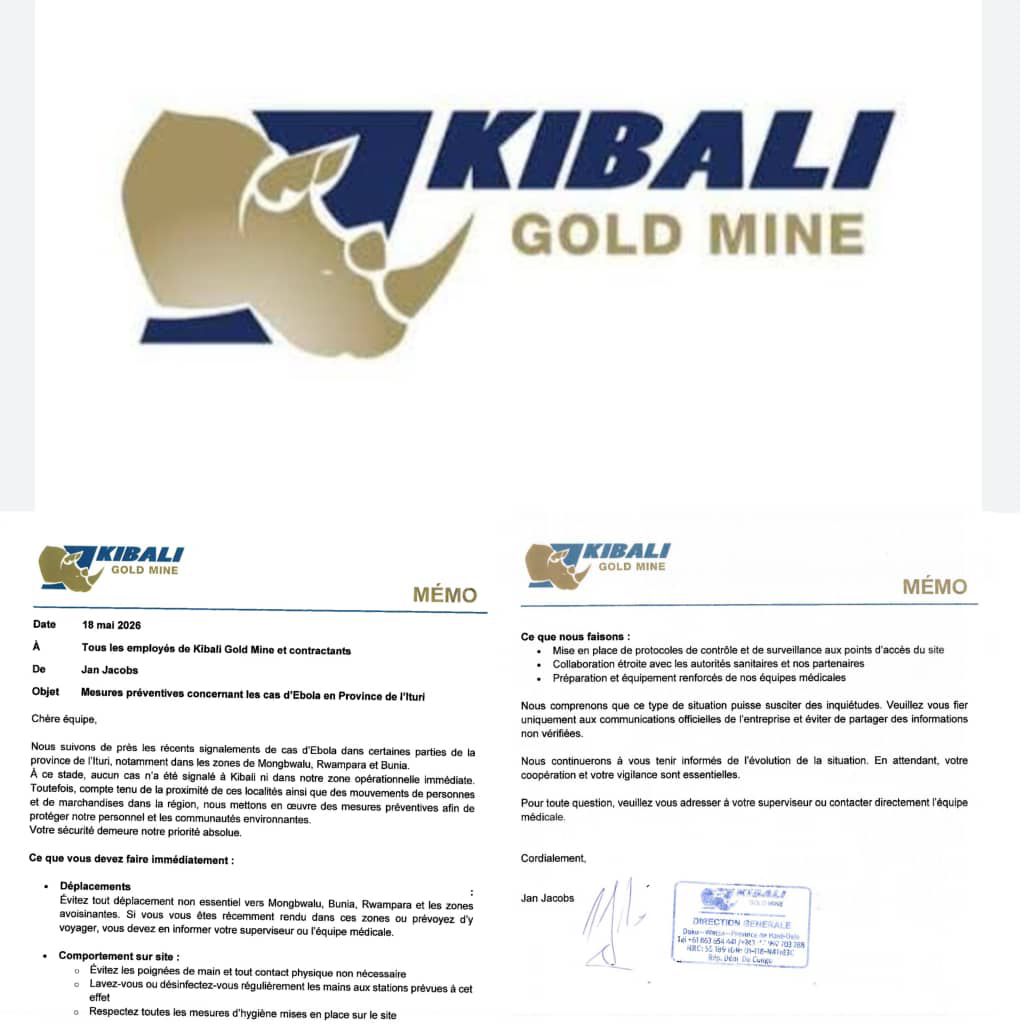 img-20260518-wa02787309991958360253512 Haut-Uele : Kibali Gold Mine renforce les mesures préventives contre Ebola après des signalements de cas en Ituri et appelle ses employés à la vigilance