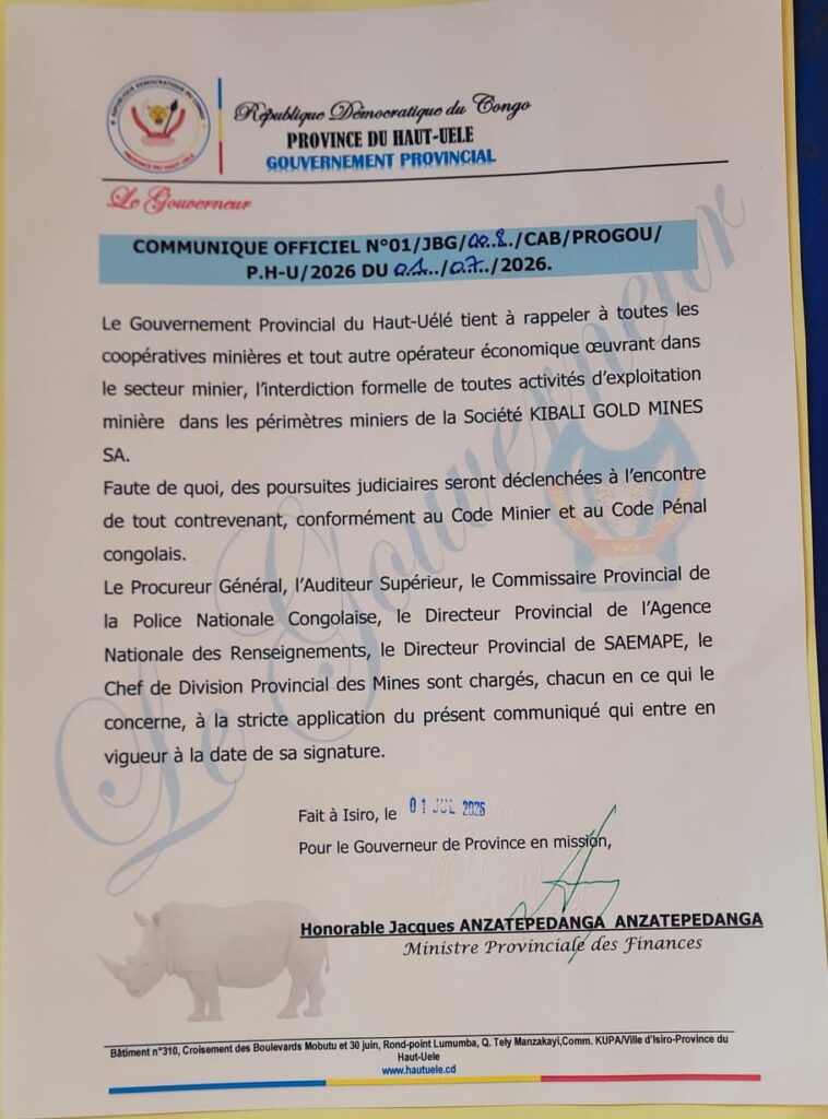 img-20260702-wa01072623095448438266374-758x1024 Haut-Uele :le Gouverneur Jean Bakomito interdit formellement toute exploitation minière dans les périmètres de Kibali Gold Mines SA